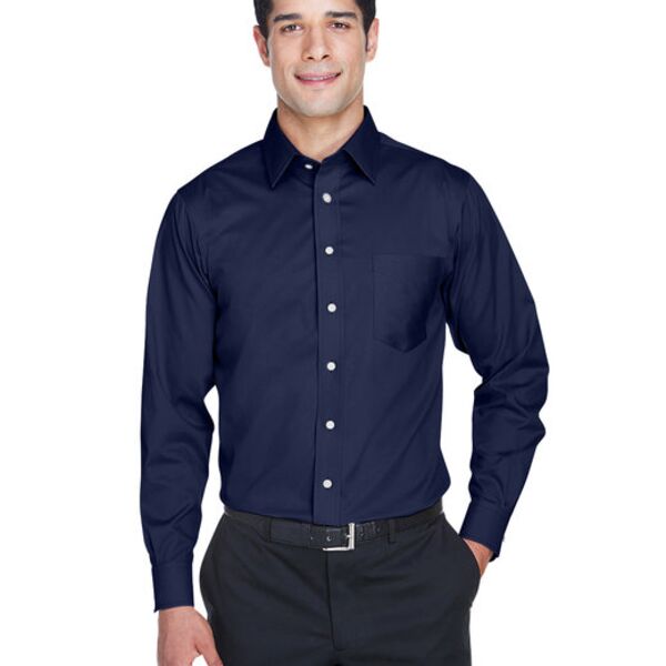 Men's Crown Collection® Tall Solid Stretch Twill Woven Shirt Thumbnail