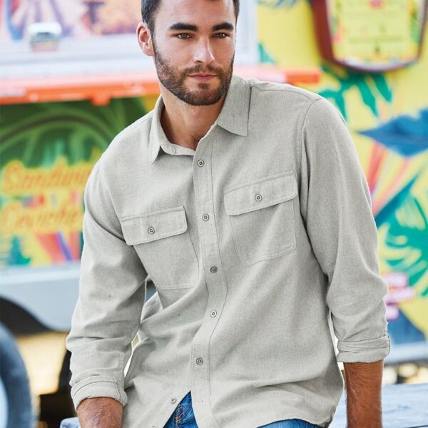 Solid Long Sleeve Flannel Shirt Thumbnail